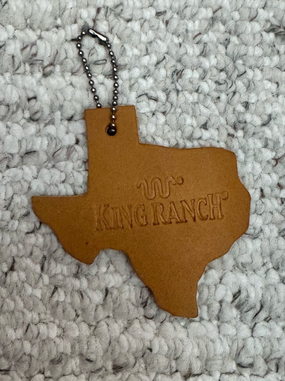 King Ranch Texas Leather Keychain - Tan